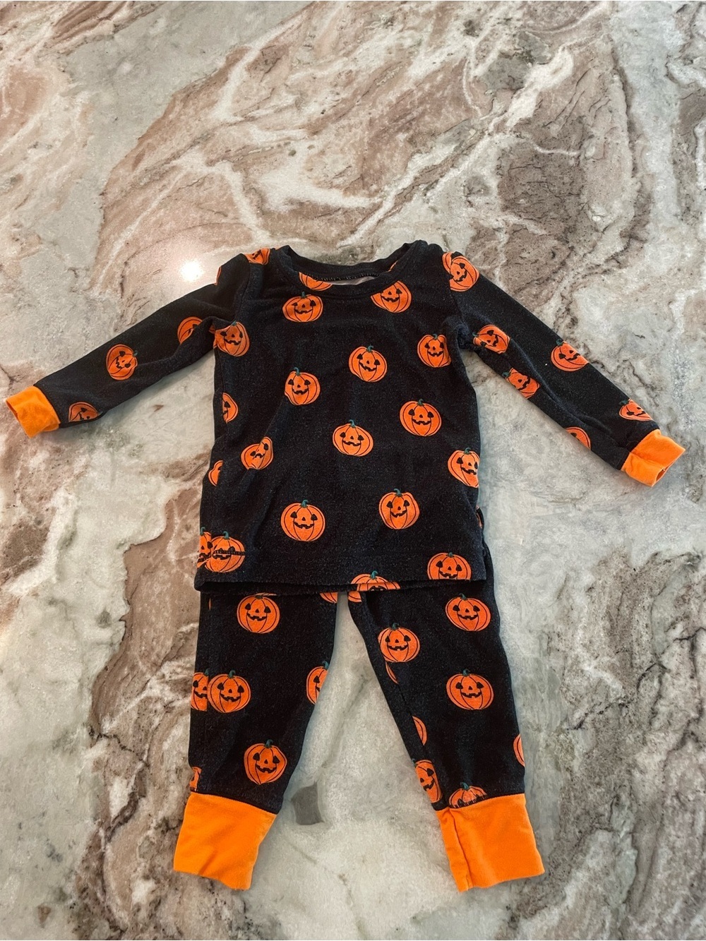 Angel Dear Bamboo Halloween Pajamas Set Pumpkin Size 6-12